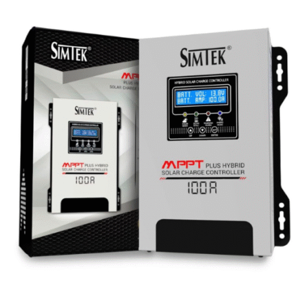 Simtek Mppt Plus Hybrid Solar Charge Controller 170v Voc 100amp Fully Automatic With Dual Lcd & Led Display Auto Detect 12v/24v – 1 Year Warranty